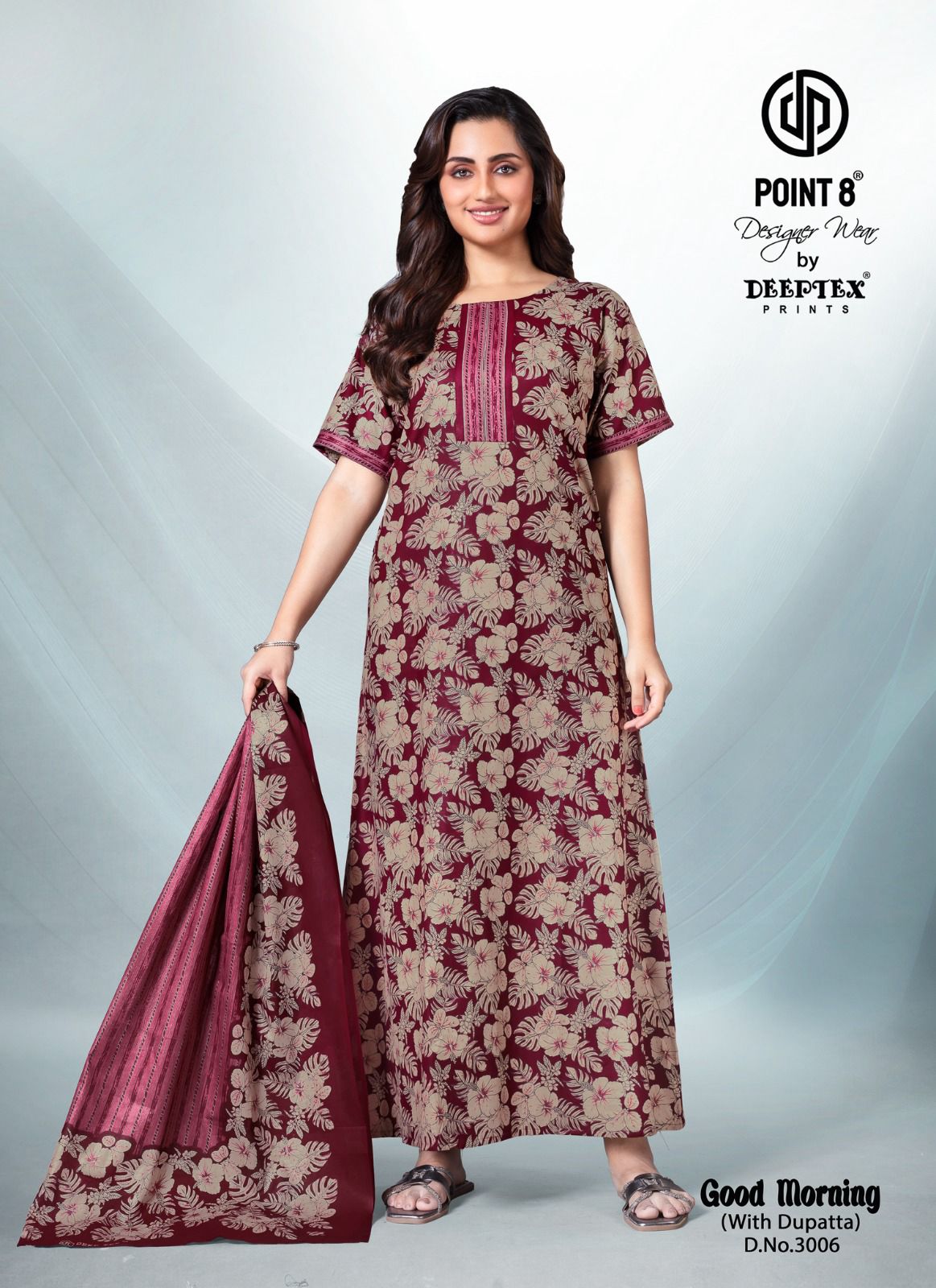 Good Morning Vol 2 By Deeptex Cotton Printed Wholesale Nighty With Dupatta In India
